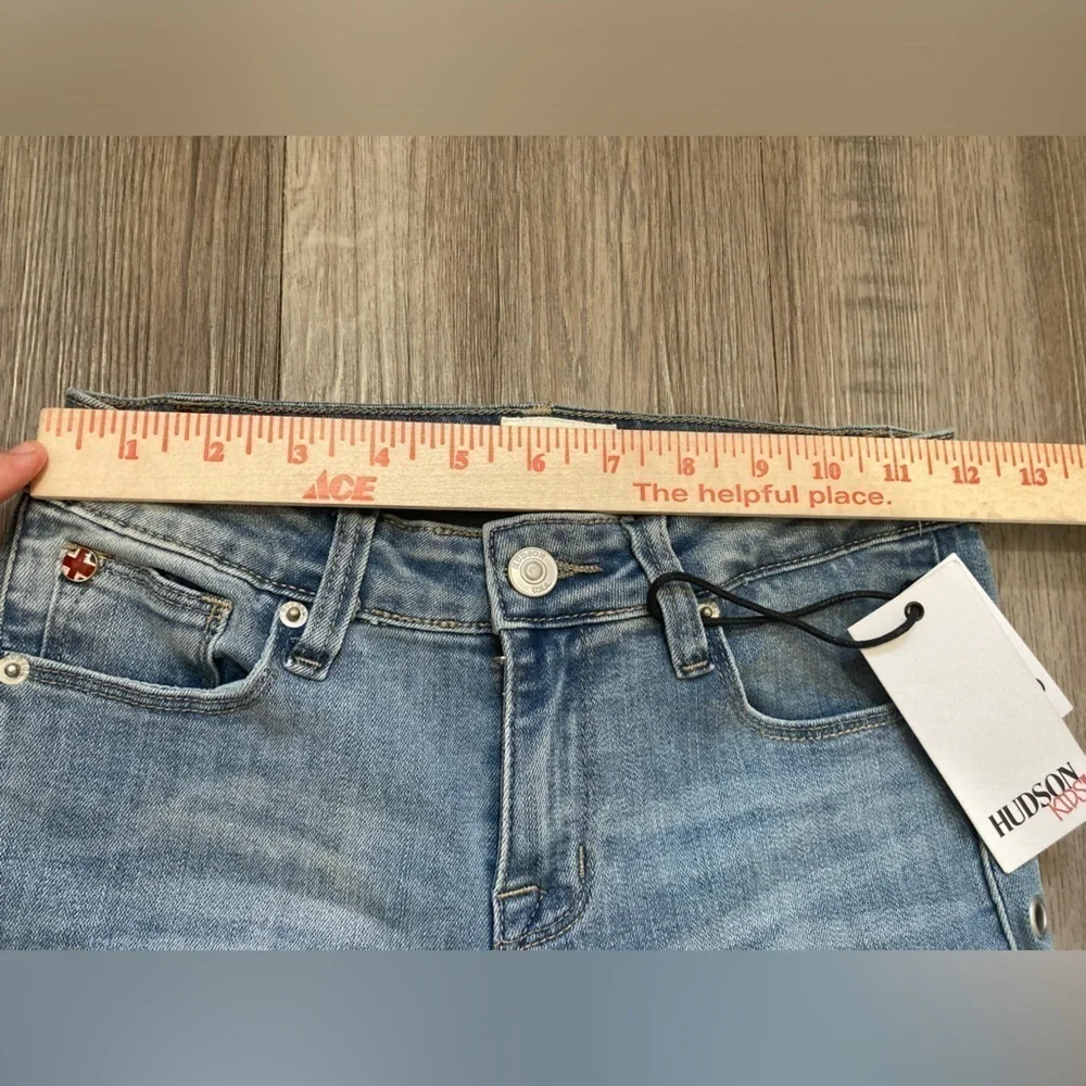 Hudson Kids Girls Studded Girlfriend Straight Fit Jeans Size 14”